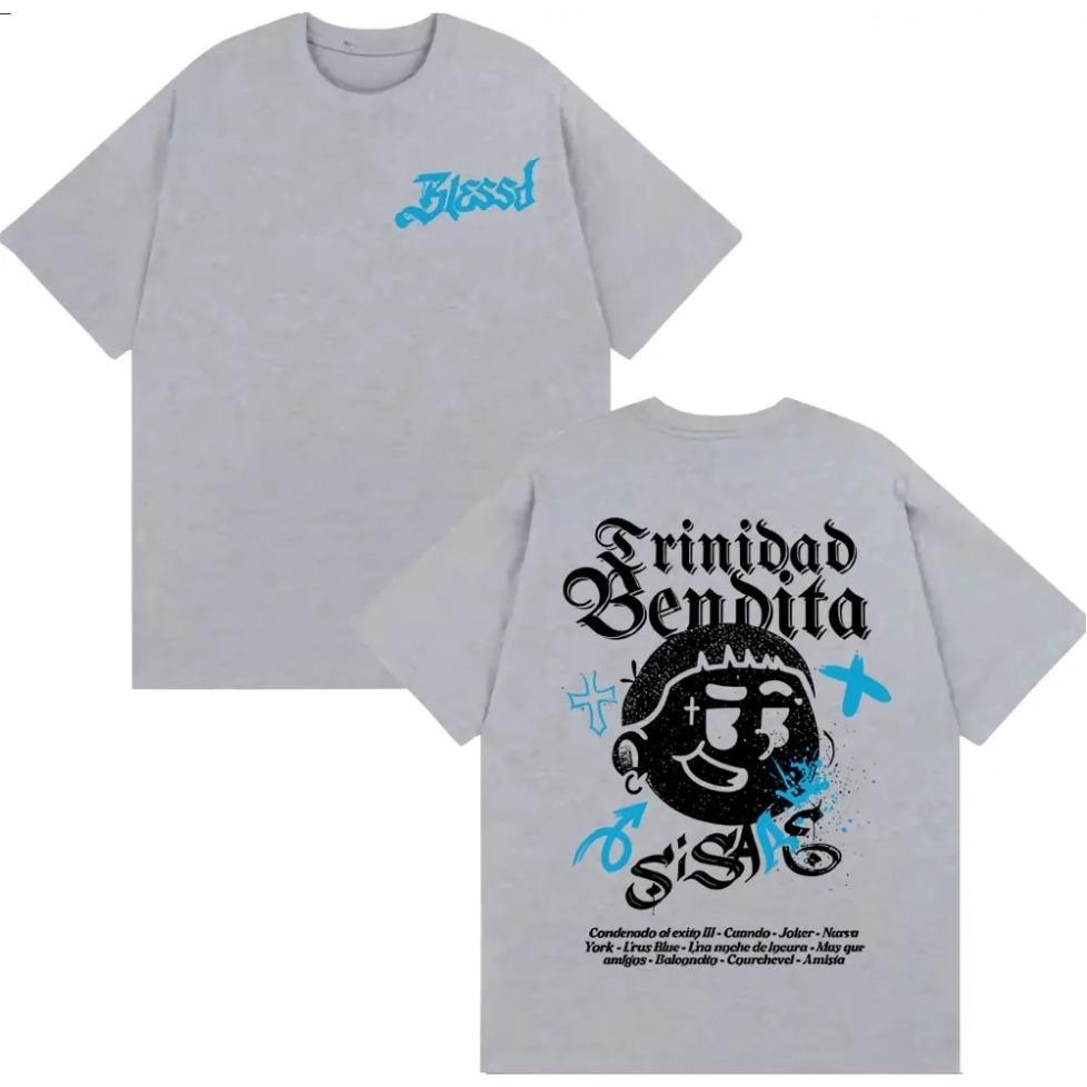 Rapper Blessd Si Sabe Album 2026 Tour T Shirt Men Women Fashion Casual Cotton T-shirts Hip Hop Vintage Short Sleeve T-shirt