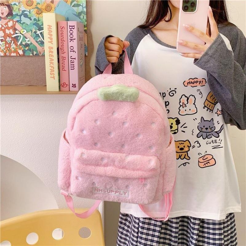 Erdbeer-Rucksack Süß Süß Große Kapazität Schüler Schultasche Vielseitig Mädchenrucksack Mode Lässig Reisetasche