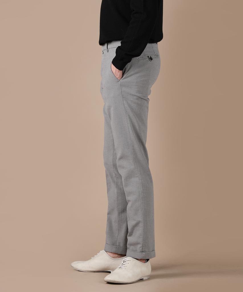 PANICALE Gray Regular Slim Fit Patterned Pants