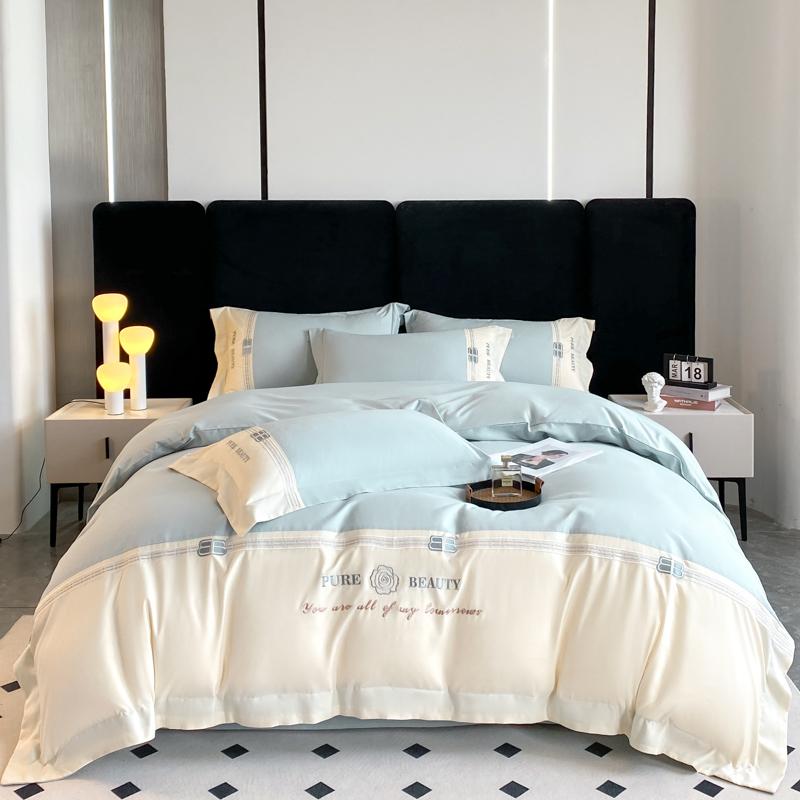 Light Luxury Cotton Bedding Set King Queen Double Twin Size With Sheet Duvet Cover Pillowcases 1/2 People Bed Elegant Bedroom