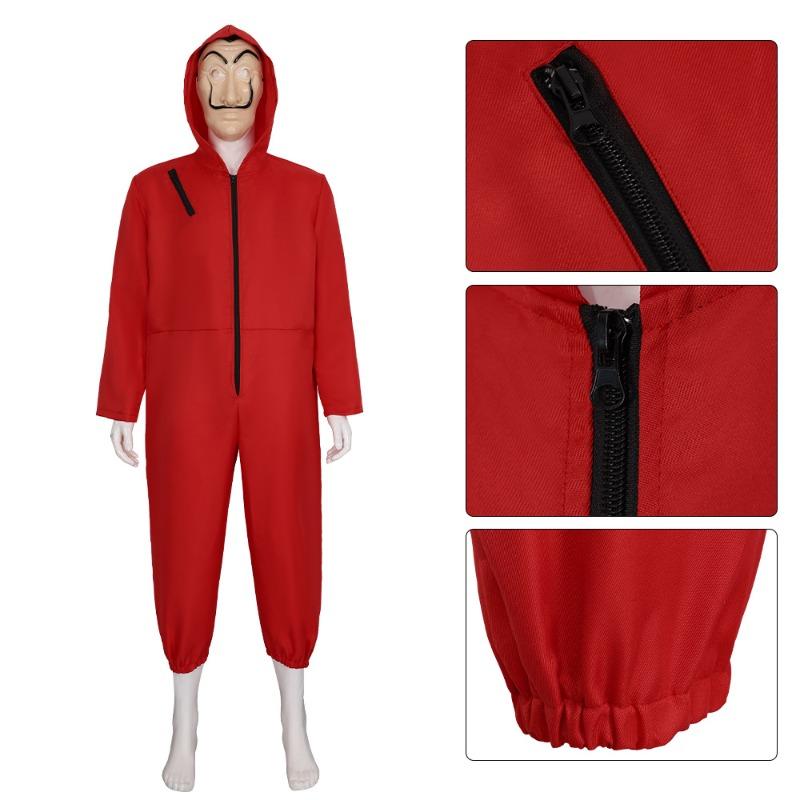 Banknote House 5 Onesie Costume Halloween Dali Adult Child Cosplay Mask