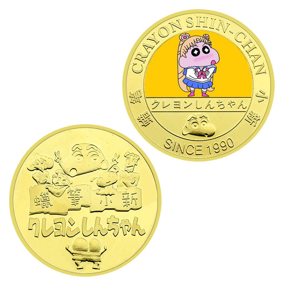 Gold Plated Colored Commemorative Coins for Japanese Manga and Anime Merchandise, Anime Children's Souvenirs