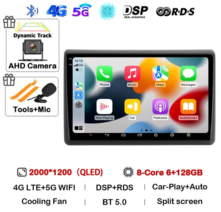 Android 14 Carplay Auto Car Radio Multimedia Player For Renault Master Nissan NV400 Opel Movano 2010-2021 Stereo GPS Wifi+4G DSP