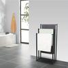 Three-layer black bathroom towel rack, iron floor-standing towel rack, space-saving shower room towel organizer, towel hanger