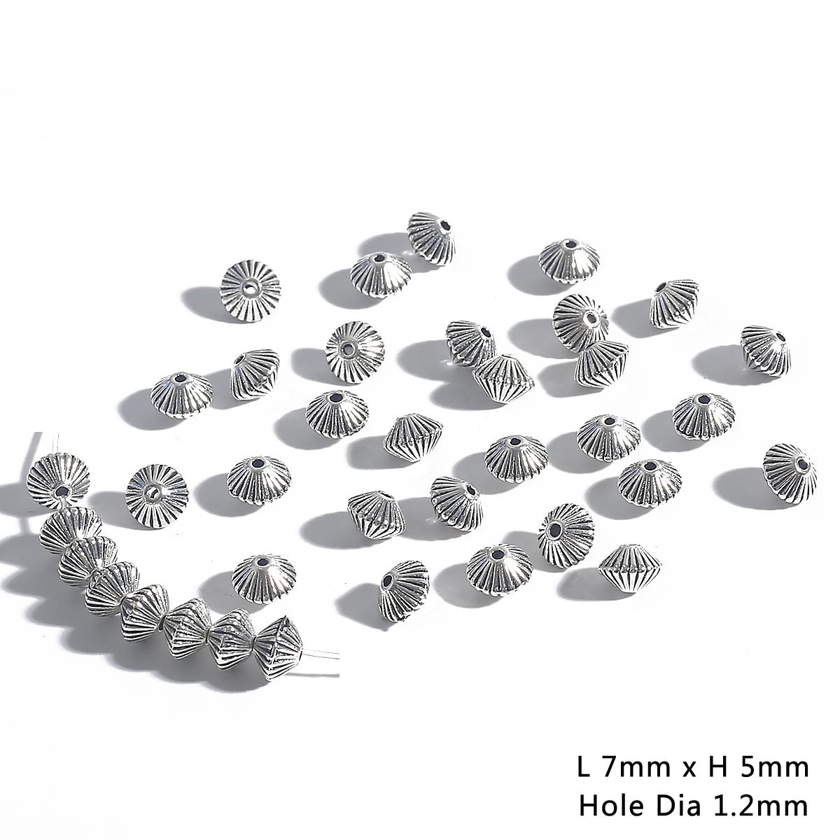 

30-50 шт. античные металлические бусины-разделители из сплава с конусом для изготовления ювелирных изделий 01-7x5mm 30pcs серебряный