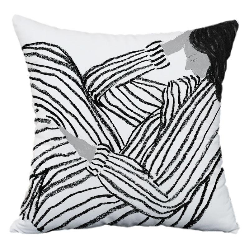 Retro Art Pillowcase Dormitory Decoration Office Living Room Sofa Home Pillowcase