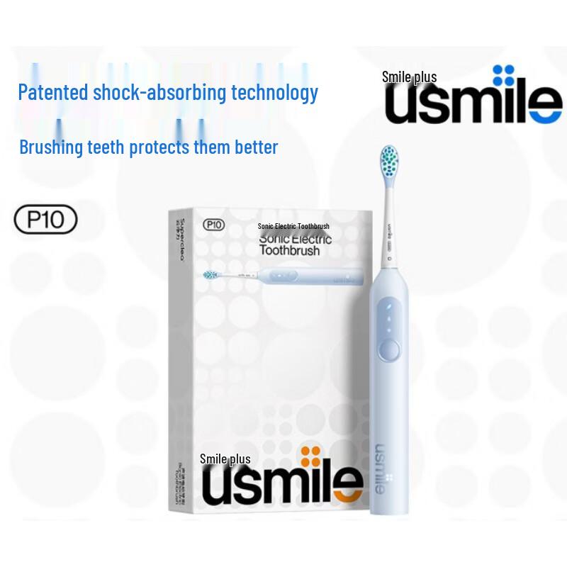 usmile P10 Shock-Absorbing Electric Toothbrush Cleaning Brush Heads (4-Pack) CN plug (adapter included)