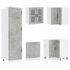 14 Piece Kitchen Cabinet Set Lucca Concrete Grey Wood Based Material