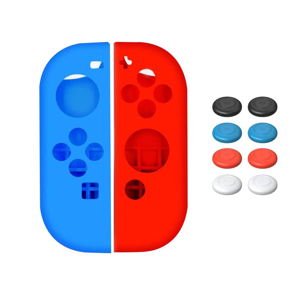 XDcase 1 Pair Shell Cover For Nintendo Switch / Switch OLED Joy-Con Soft Silicone Protective Case & Joystick Caps Set