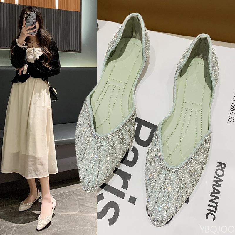 Fashionable versatile New Pointed Toe Women Flats Autumn minimalist Comfort Boat Shoes Lightweight Breathable Soft Sole Shoes