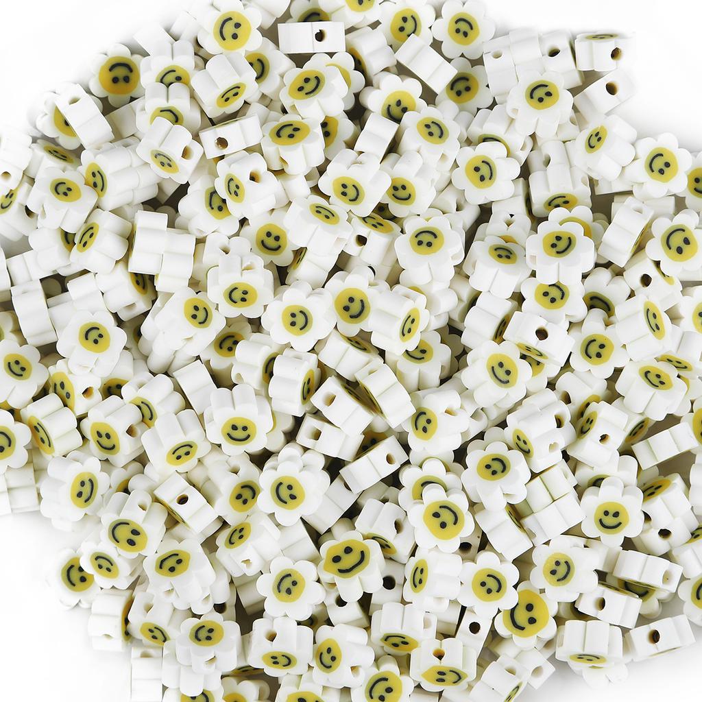 30 Stücke Plum Bossom Lächeln Perlen Polymer Clay Perlen Für DIY Schmuck Machen Halskette Armband Finden