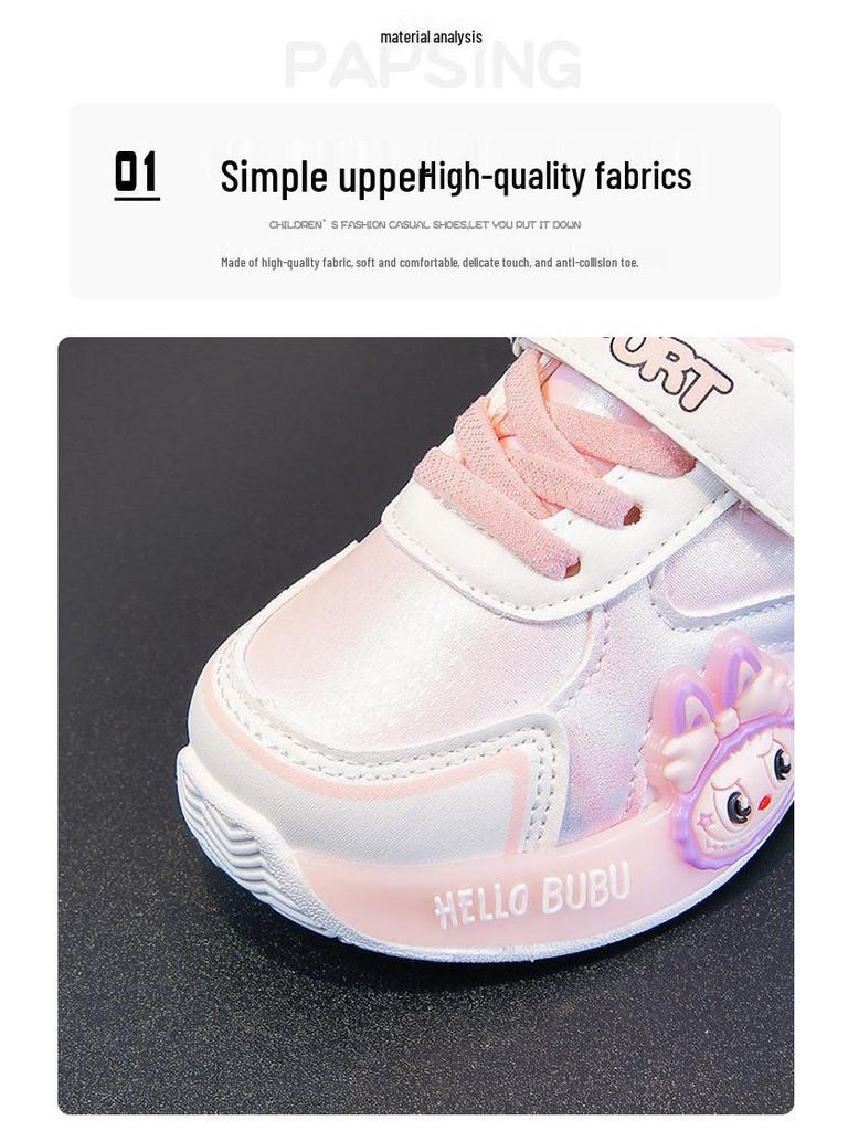 Dziecięce Buty do Biegania ze Skóry z Postaciami z Kreskówek - Koreański Styl Jesień/Zima 2025 Codzienne Trampki dla Maluchów i Uczniów