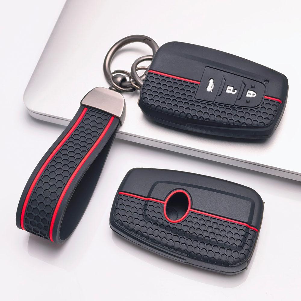 Coprichiave per Auto in Silicone con Portachiavi Coordinato è progettato esclusivamente per modelli Toyota, Adatto a modelli Toyota Camry Corolla RAV4 Prius