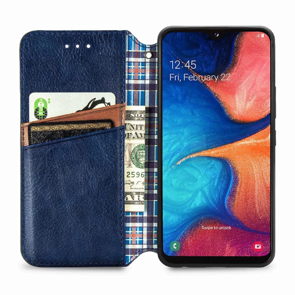 (Blue) Case For Samsung Galaxy A20E Fashion Design Leather Case Flip Cover Exquisite Business Wallet Function
