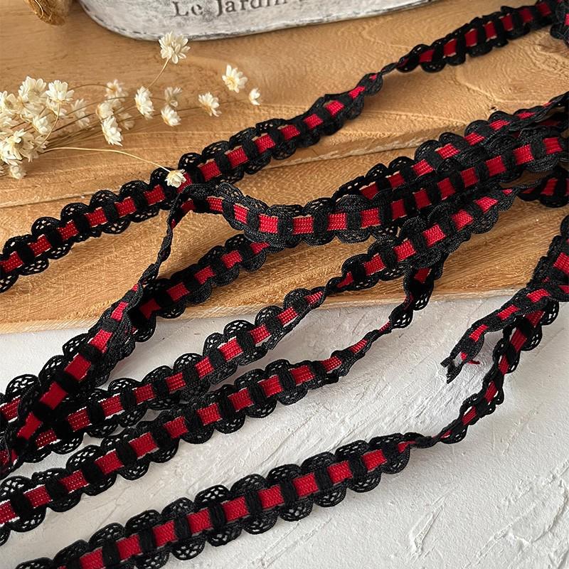 Material organza din dantelă neagră pentru îmbrăcăminte și accesorii DIY - Decorare decolteu și tiv fustă