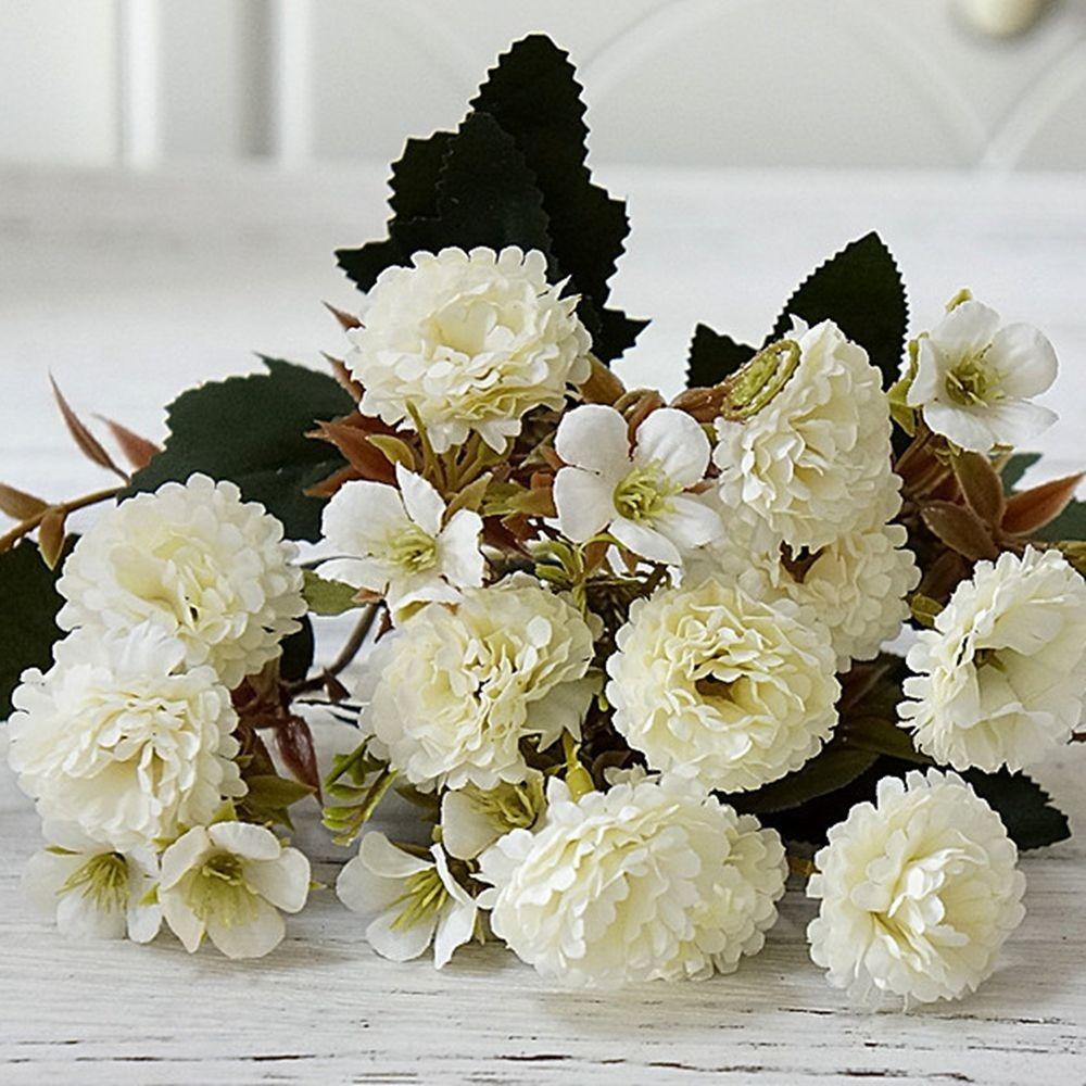 European Style Artificial Lilac Flowers Carnations Rose Wedding Flower Decor Small Bundle Soft Home Decoration Flowers