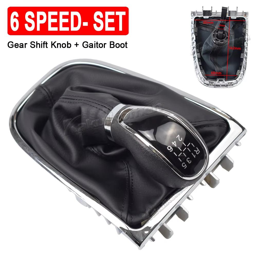 12mm for Buick Excelle GT/XT OPEL ASTRA 5 / 6 Speed Black Frame Gear Shift Knob Lever Gaiter Boot 55565904