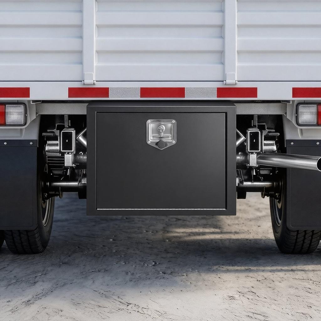 Unterboden-LKW-Werkzeugkasten, 609 x 457 x 457 mm Robuster Stahl-Anhänger-Aufbewahrungsbox mit Schloss & Schlüsseln, Wasserdichter Anhänger-Aufbewahrungs-Organizer Unter dem Körper