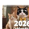 2026 Katzen Wandkalender JAN 2026 - DEZ 2026 Lustiger Monatsplaner mit Katzenkalender 12