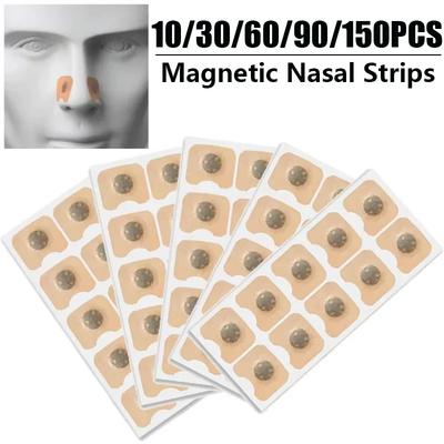 10/30/60/90/150 ks Náplasti na nosní dýchání Magnetická přísavka Železné nosní proužky Zvýšení průtoku vzduchu Zlepšení kvality spánku Redukce chrápání Nástroje