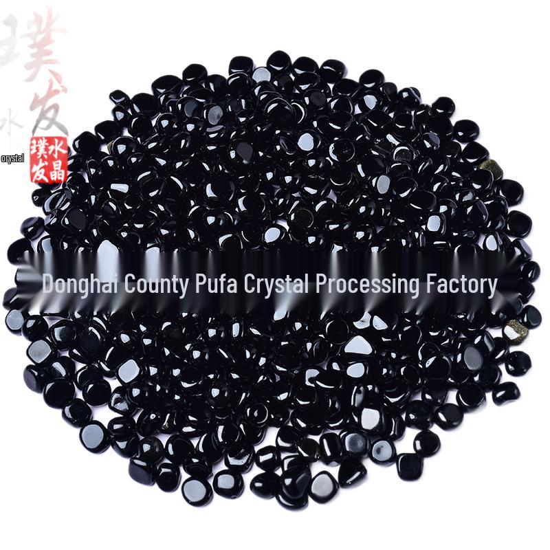Obsidian Gemstone Chips - Round Corner Decoration for Fish Tanks, Flower Pots, and Children's Mining.