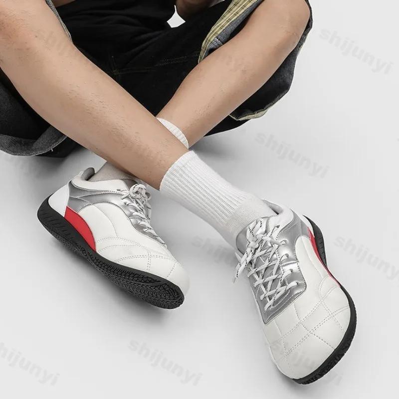 New Men's Fashionable and Trendy Anti Slip Casual Sports Shoes with Thin Sole Low Cut Comfortable and Lace Up Flat Shoes