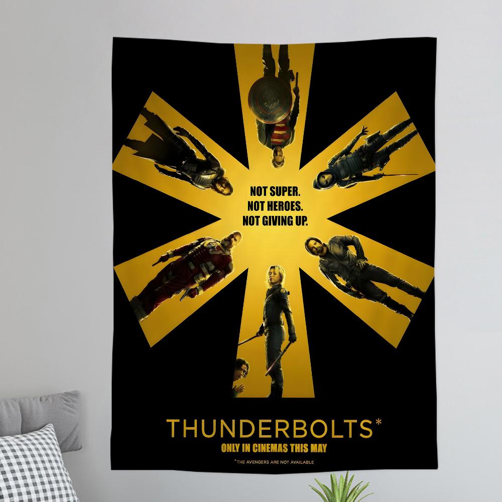 TThunderbolts 2025 Film Anime Wandteppich Wandbehang Dekoration Haushalt Wandbehang Heimdekoration