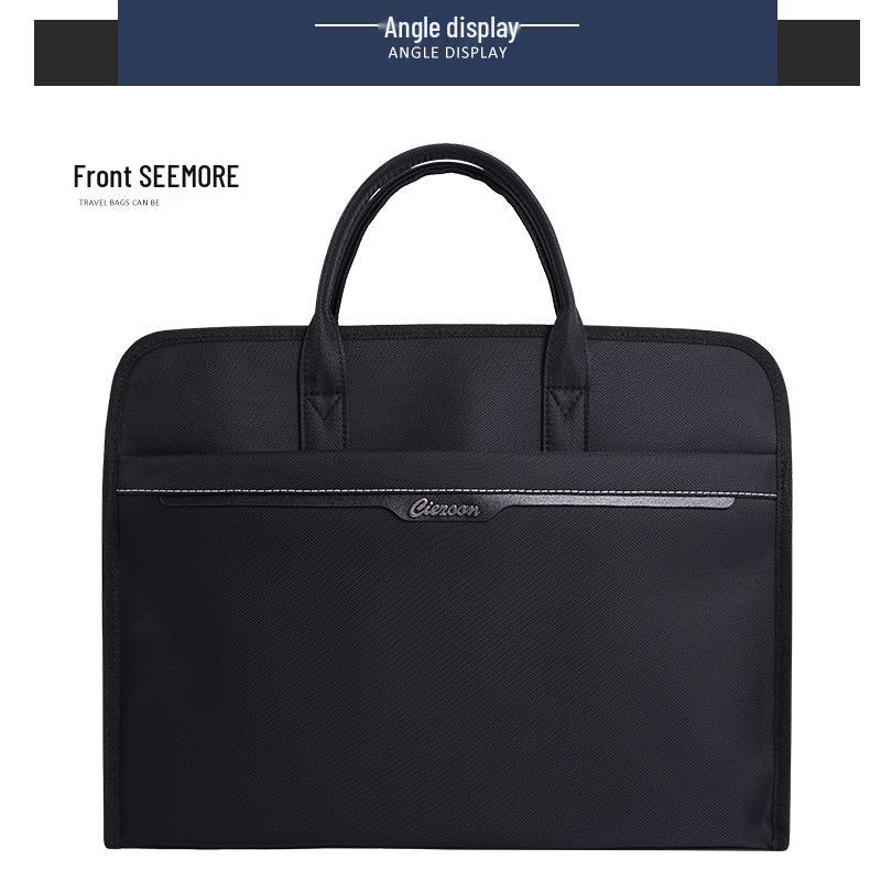 Large Capacity Oxford Cloth Double-Layer Business Briefcase/Document Bag with Printing