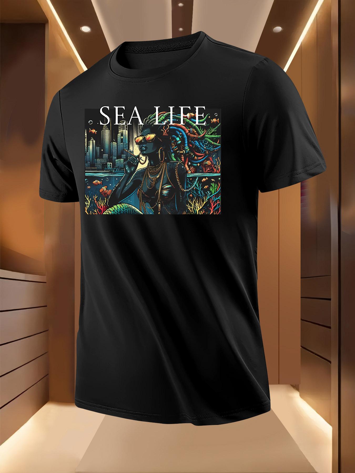 Ocean City Graphic Tshirt - Breathable Lightweight Polyester XXL