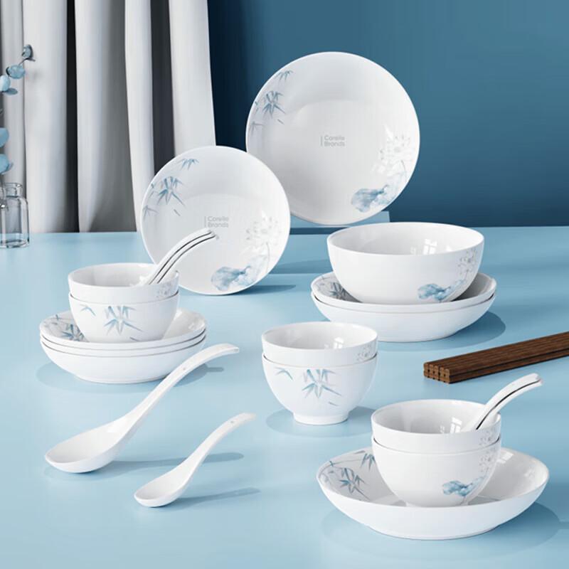 VISIONS Corning  Bamboo Dew & Lotus Breeze  28-Piece Dinnerware Set