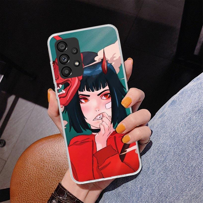 Japanese Style Anime Girl Phone Case For Samsung Galaxy A17 A16 A15 A14 A13 A57 A56 A55 A54 A53 A37 A36 A35 A34 A33 A26 A25 A24