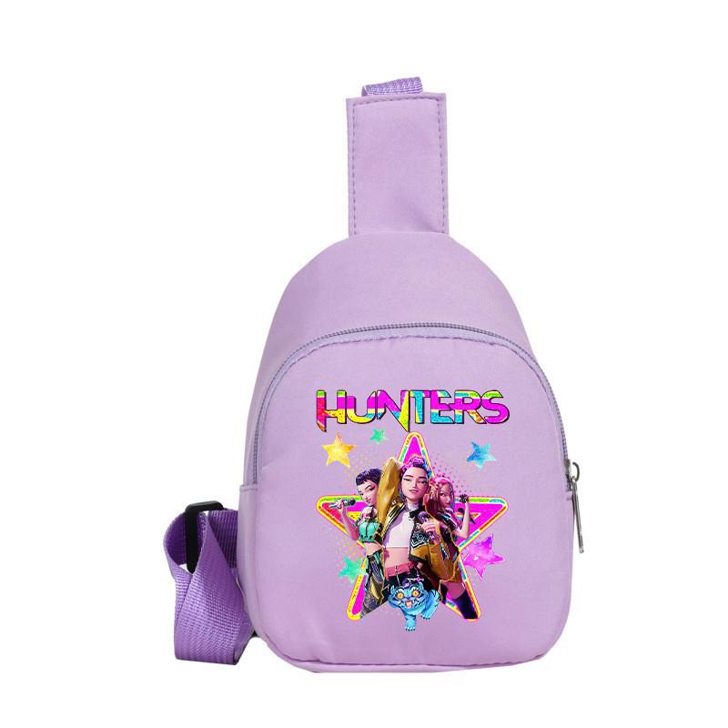 Kids Girls Kpop Hunters Rumi Zoey Mira Printed Student Lightweight Breast Bag Casual Messenger Bags