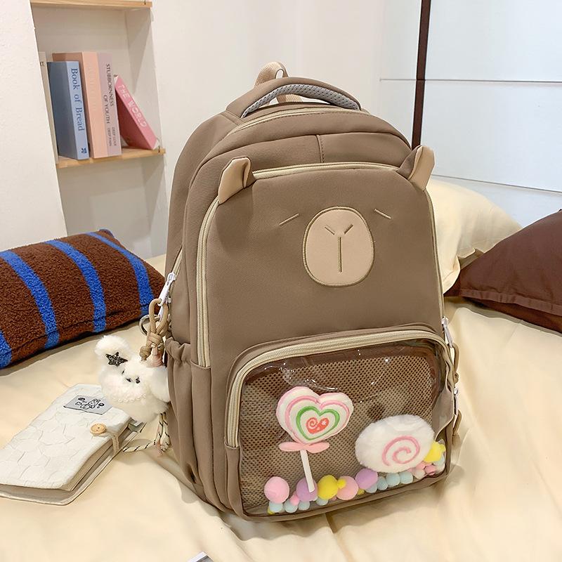 School bag female new cute ugly cute cartoon pain layer backpack high value primary and secondary school students large capacity backpack male