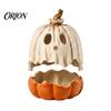 Unieke Halloween Cadeau-ideeën Verlichte Geest Pompoen Decoratie, Vintage Afneembare Lamp met Hars Ornament LED Kaars voor Keukentafel Schouw