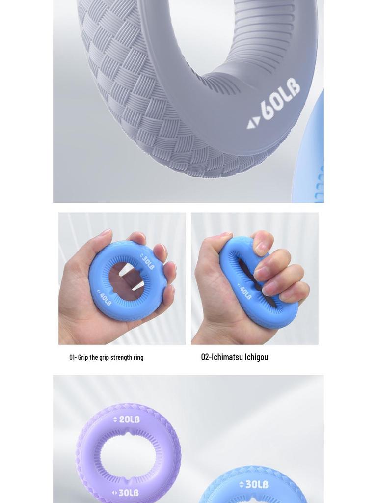 Dual Resistance Silicone Grip Strengthening Ring for Hand, Arm, and Finger Rehab - for Men and Women
