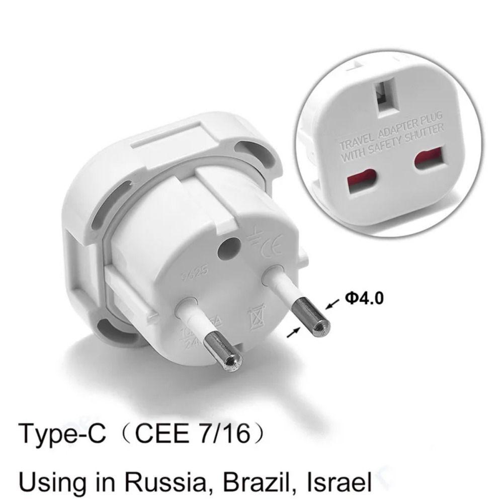 Power Charger Travel Adapter Wall Socket Outlet Connector Durable UK To EU Converter