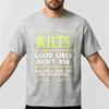 Pure Cotton Unisexs Tee Classic Border Frame Kilt Humor Quote With Checkerboard Separator Streetwear Crew Neck Tshirt