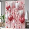 1Pc Valentine'S Day Shower Curtain Love Balloon Pattern Bathtub Partition Hanging Cloth Curtain Bathroom Decoration Polyester