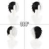 WTB Synthetische Perücke Schwarz-Weiß Farblich passendes kurzes Haar "WIND BREAKER" Cartoon Cosplay Flauschige Urlaubsfarbe passende kurze Perücke