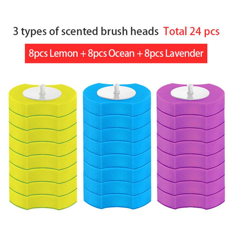 24PCS Disposable Toilet Bowl Refills Upgraded Toilet Bathroom Cleaning Sponges Pads Cleaner Heads Supplies Not Come With Brush