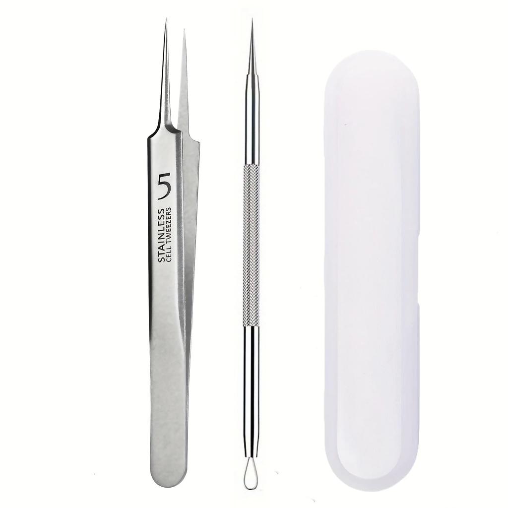 Pimple Extractor Tools,Blackhead Remover,Pimple Popper,Acne Removal Kit Risk Free Treatment,Whitehead Popping,Blackhead Tweezers