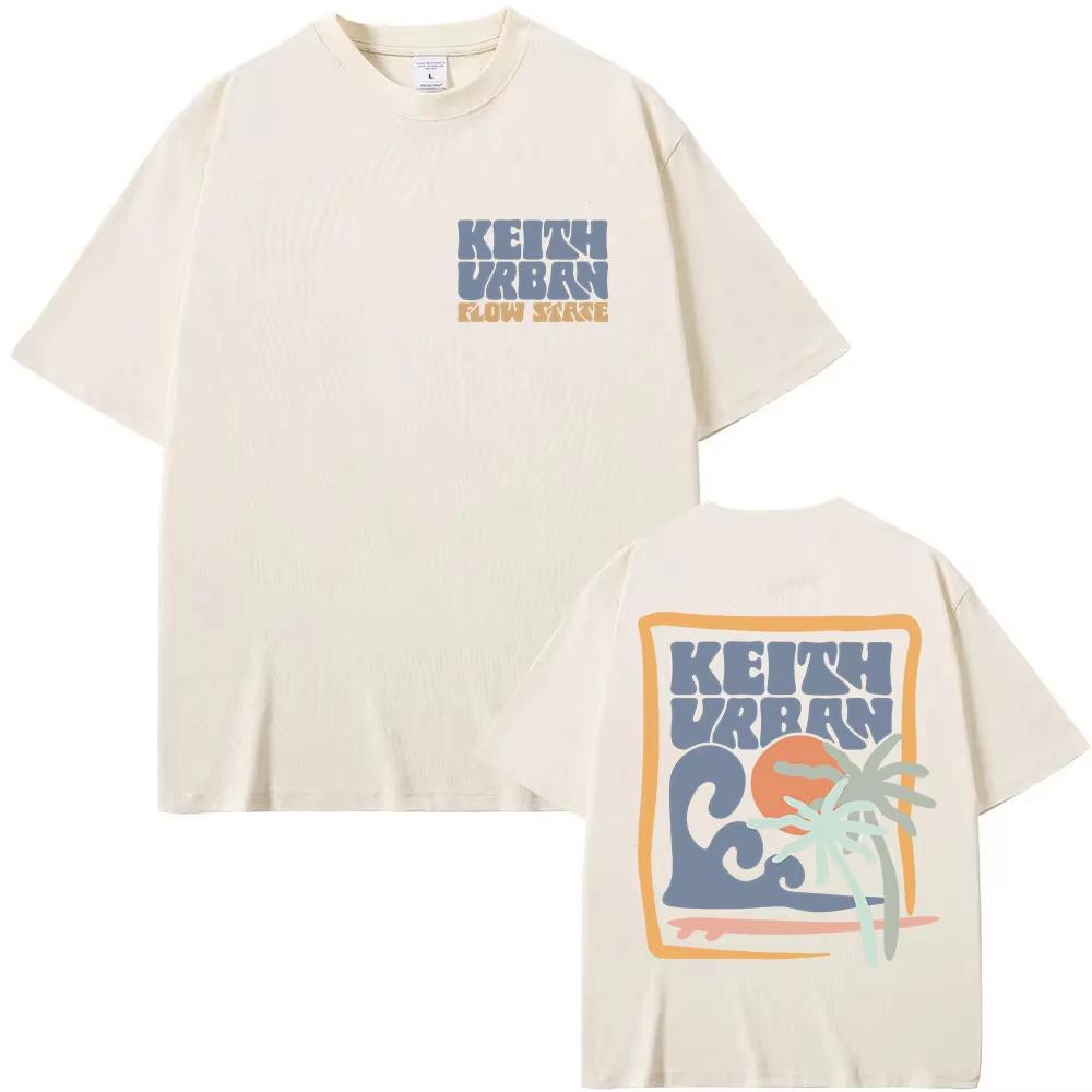 Keith Urban 2026 New Album Flow State Tour T-shirt Graphic Print Cotton Tees Streetwear Women Men Vintage Top Hip Hop Streetwear Oversized Tshirt