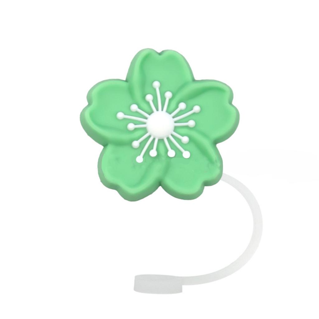 Plant Cartoon Straw Cover Straw Cap Silicone Dustplug Flower Party Straw Decoration