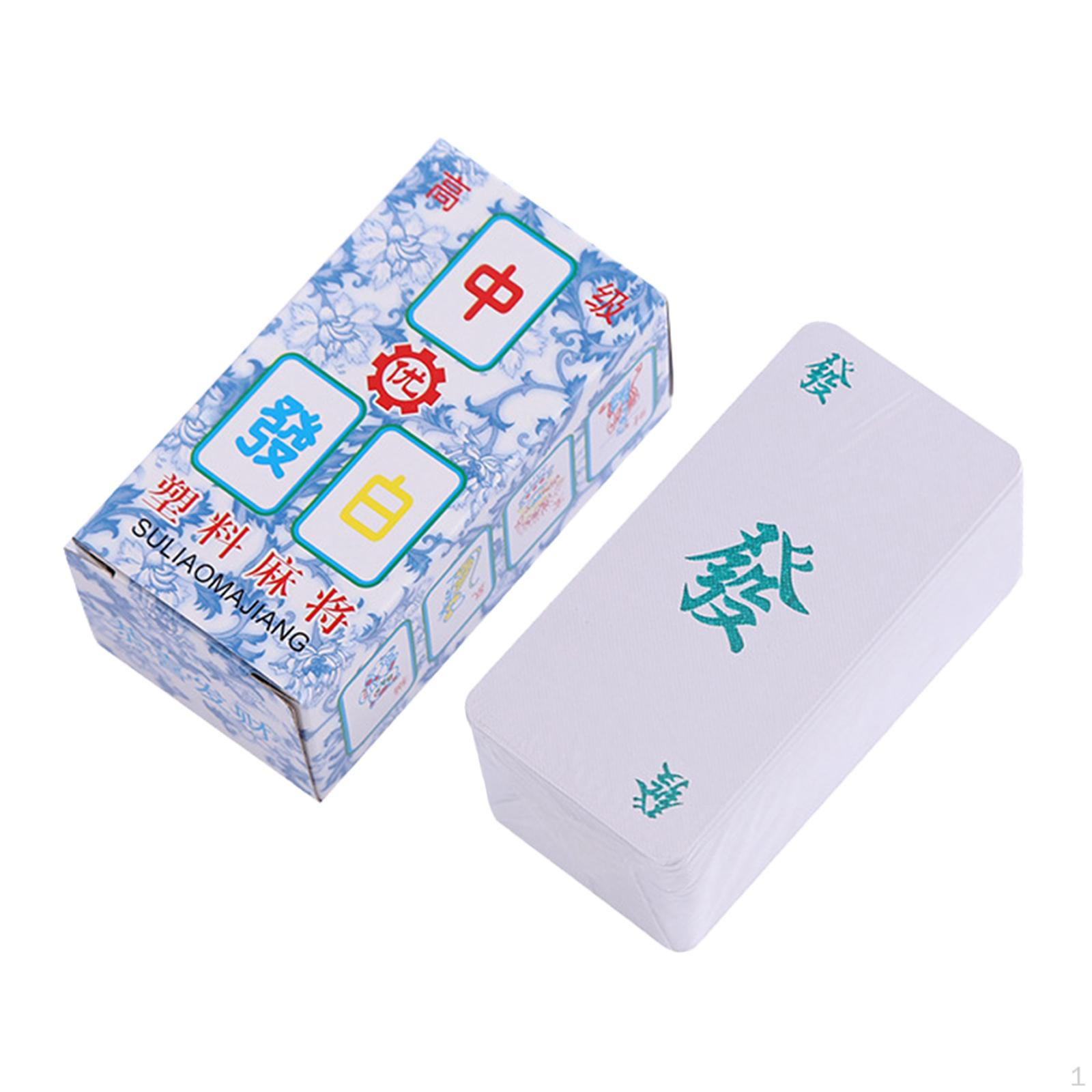 

Traditional Chinese Mahjong Travel Mini Blue and White Porcelain Compact Portable