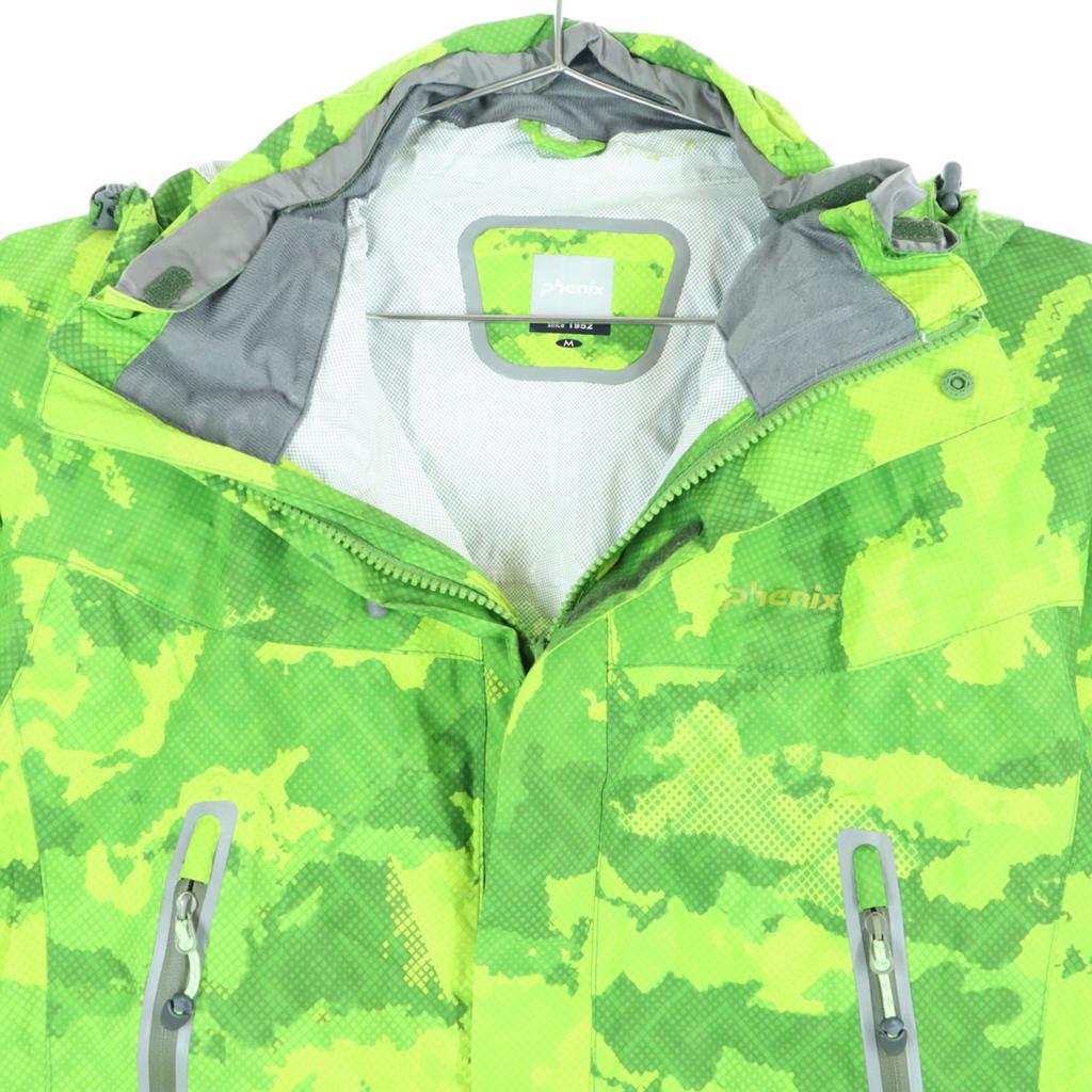 PHENIX Camouflage Long Sleeve Nylon Jacket M Lime Green Hooded Men's Used