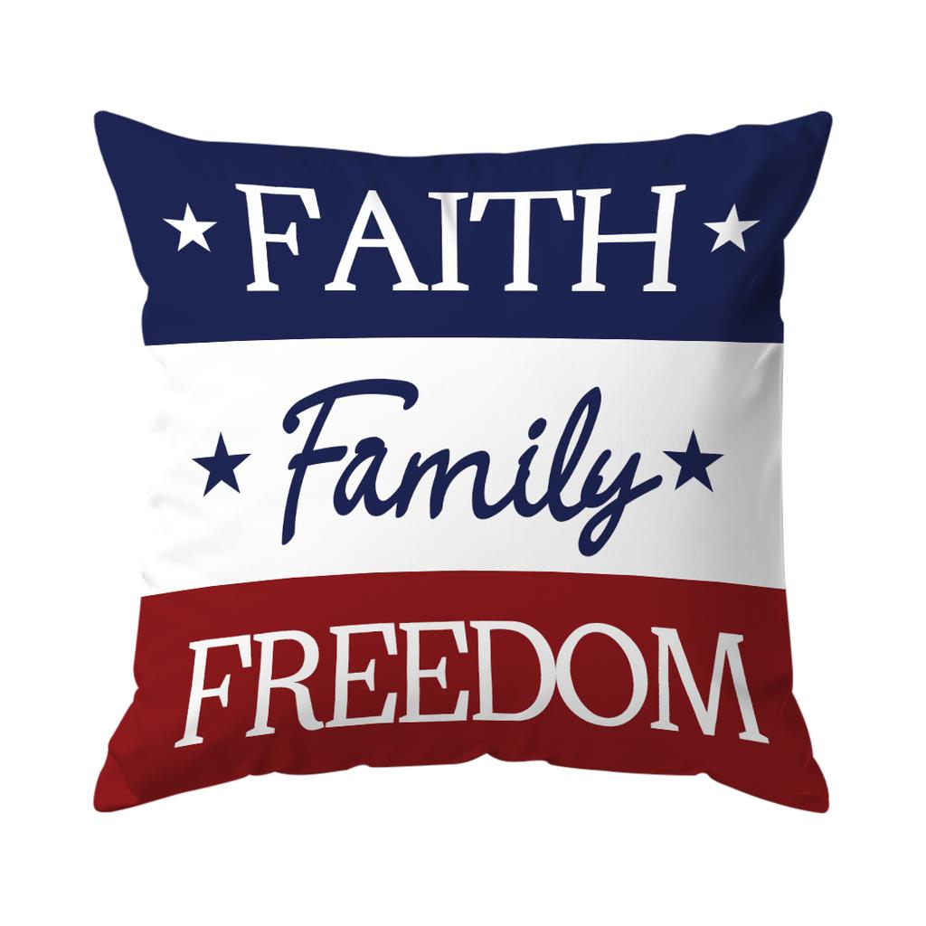 1/4pcs Free American Independence Day Cushions Pillowcase Polyester Cushion Cover Throw Pillow Pillowcover Home Car Sofa Decor