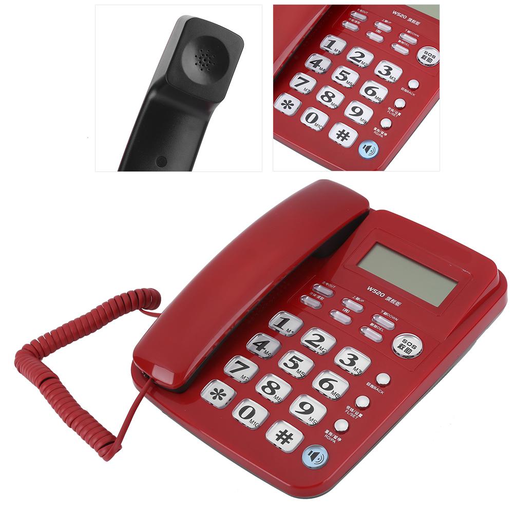 W520 Caller Identification Telephone Hands Free Call for Office Home Family BusinessRed