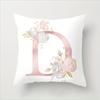 Abc Letter Floral Alphabet Decorative Pillow Cover Indoor Outdoor Party Farmhouse Home Decor Peach Skin Monogram Aesthetic Art