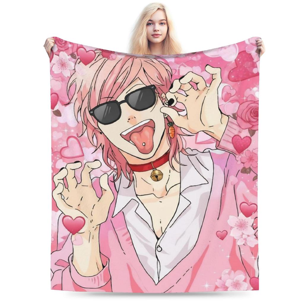 Yarichin Club Ayato Yuri Printed Blanket For Men Women Super Soft Cozy Throw Blankets for Sofa 50x60 Inches Multiple Sizes