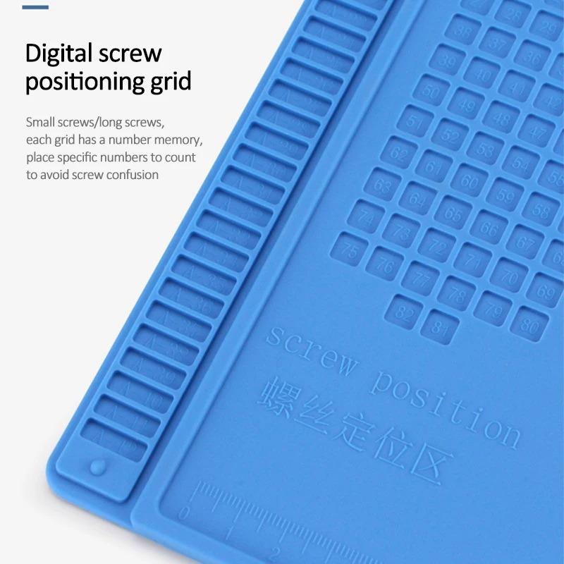 ESD Mat Heat Insulation Working Mat with Magnetic Groove Heat-Resistant Adsorption Soldering Mat Station Repair Insulator Pad
